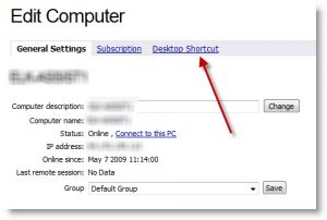 LogMeIn Pro desktop shortcut