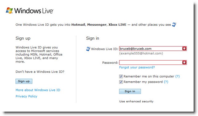 Как обновить windows live id