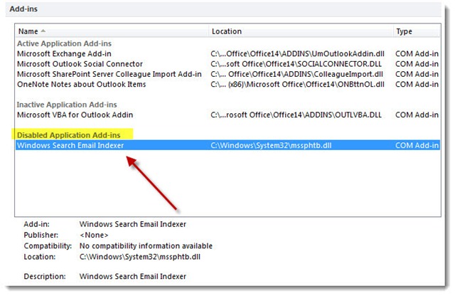 outlooksearch-disabledaddin