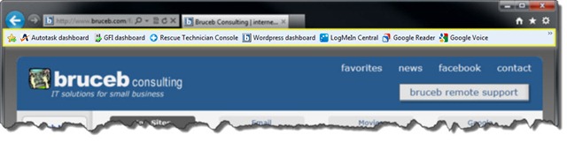 Internet Explorer 9 Favorites Bar