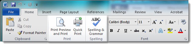 show microsoft word ribbon