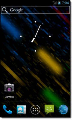 Google Android Ice Cream Sandwich home screen