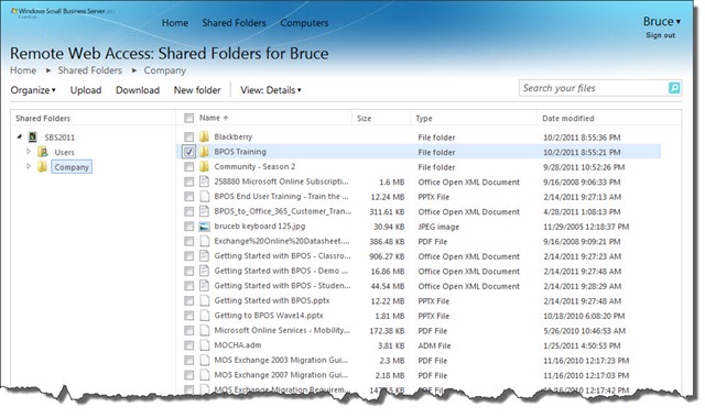 SBS 2011 Essentials remote shared folders