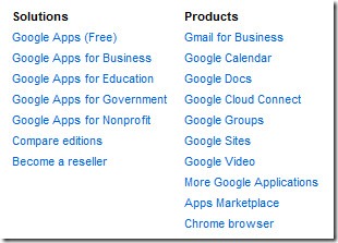 Google Apps For Business - products