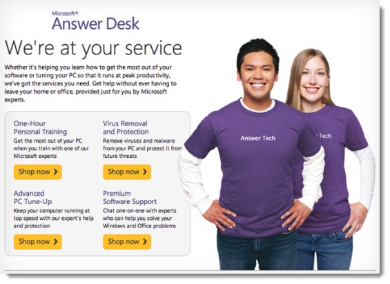 Microsoft Answer Desk services