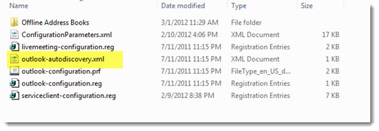 Outlook password prompt RED001 after Office 365 migration - location of autodiscovery.xml file