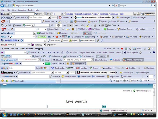 Unwanted toolbars - IE overwhelmed