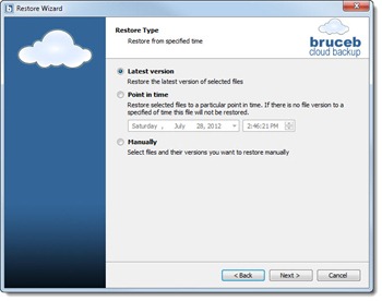 Bruceb Cloud Backup - easy to use software for restoring data