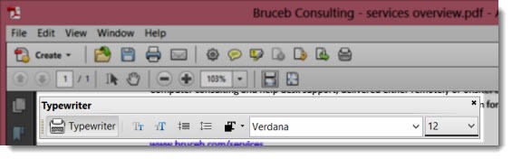 typewriter tool in adobe acrobat pro 9