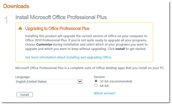 Microsoft Office Professional Plus 2010 - Office 365 download