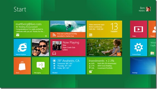 Windows 8 Start Screen