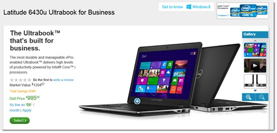 Dell Latitude 6430u - business Ultrabook shown with Windows 8