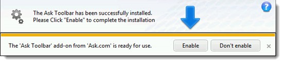 Java - Ask Toolbar installer dialog