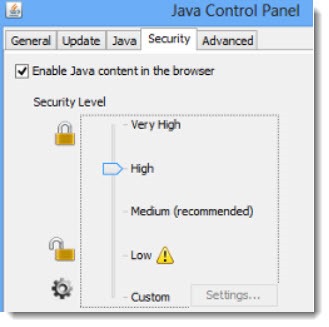 locate java control panel