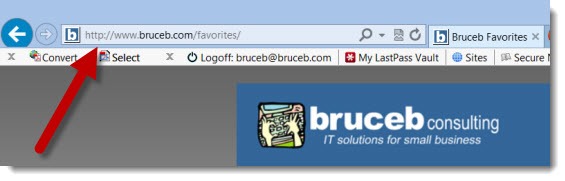 Internet Explorer address bar