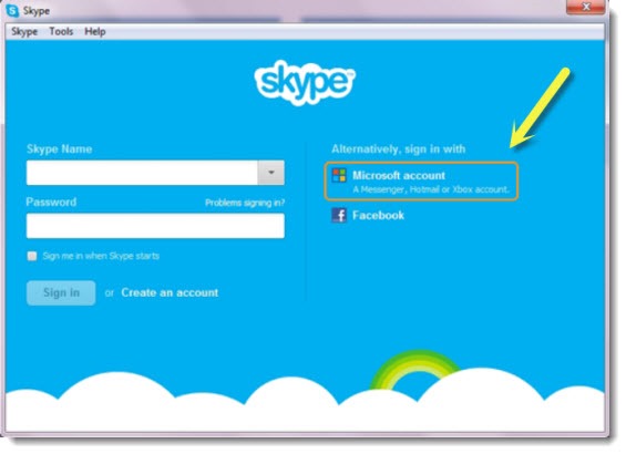Skype - link to Microsoft account