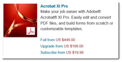 adobe acrobat 11 pro upgrade