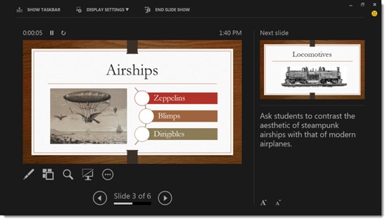 Office 2013 - Powerpoint - presenter view