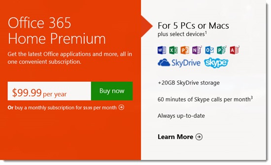 microsoft office 365 home premium 5 user