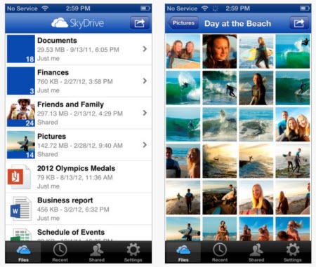 Skydrive - iPhone app