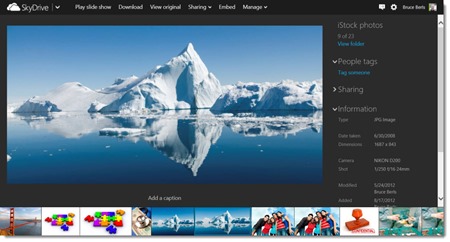 Skydrive - photo display