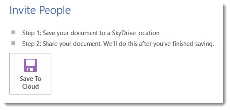 Office 2013 - share to Skydrive