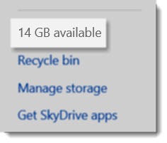 Skydrive - available storage