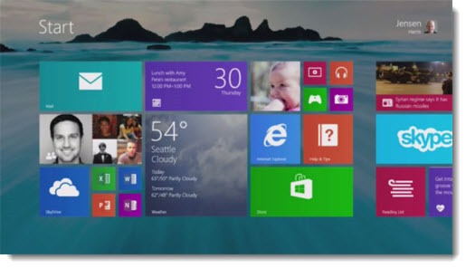 Windows 8.1 Start screen