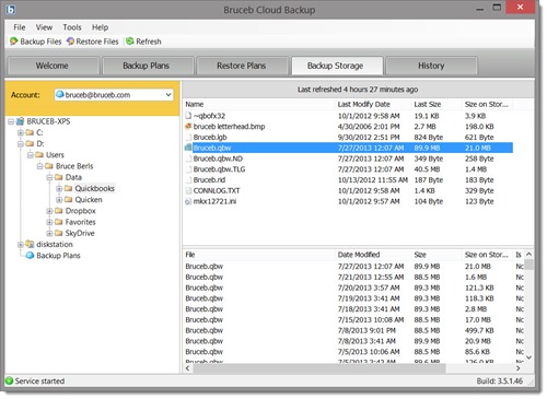 Bruceb Cloud Backup - backup storage