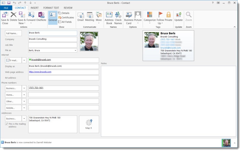 microsoft business contact manager for outlook 2013