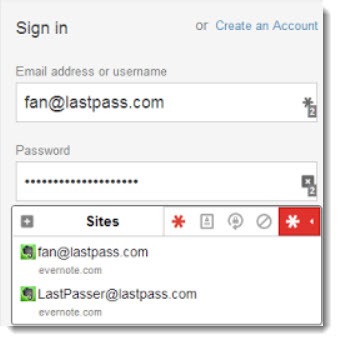 LastPass 3.0 dropdown under password fields