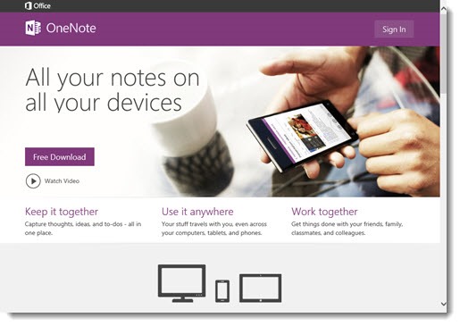 Updated look for OneNote.com