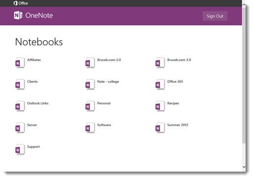 OneNote.com - all of your notebooks in one place