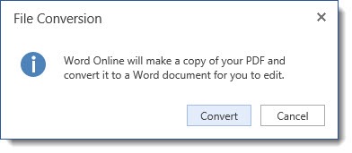 Word Online - convert PDFs to Word format