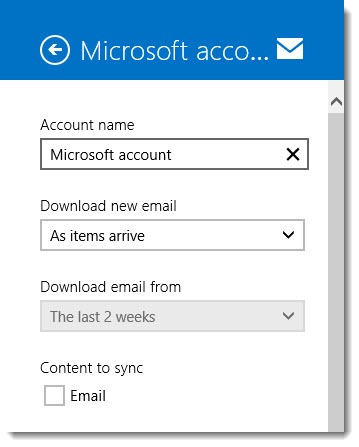 Windows 8 - type in friendly account name
