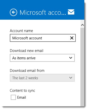 rename account in outlook microsoft activesync