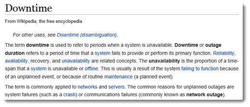 Downtime - definition