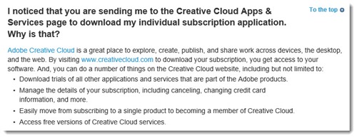 Adobe Acrobat XI FAQ - explanation of Creative Cloud