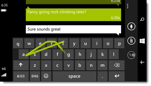 Windows Phone 8.1 - Word Flow keyboard