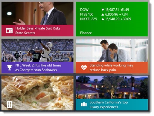 Bing apps - live tiles