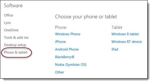 Office 365 - supported mobile devices