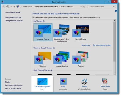 Windows 8 desktop background - personalization