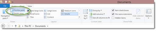 Explorer ribbon - turn off Preview Pane