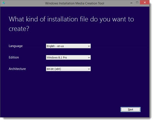 Create installation media for Windows 8.1