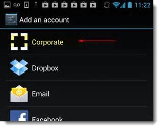 Android - add Office 365 Exchange / corporate account