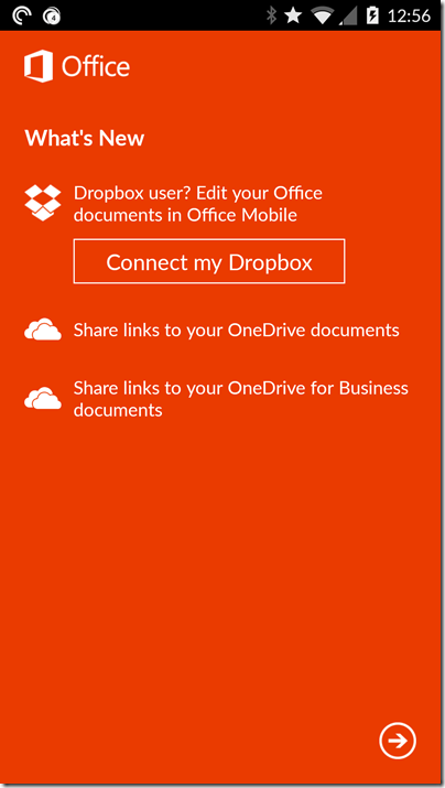 Office - Dropbox integration - Android