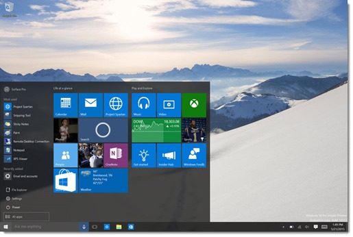 Windows 10 Start menu