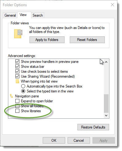 Windows 10 - turn off Libraries in File Explorer