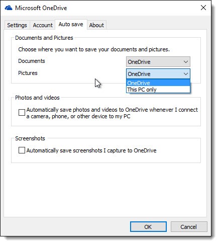 Windows 10 - set OneDrive as default location for Documents & Pictures