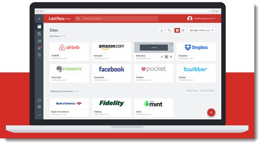 LastPass 4.0 - screen shot of new LastPass Vault